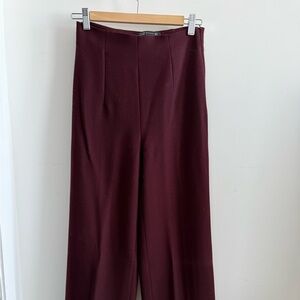 Zara Burgundy Wide Leg Pants